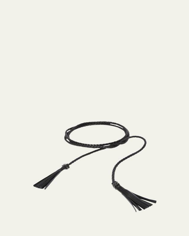 Braided Patent Leather Belt